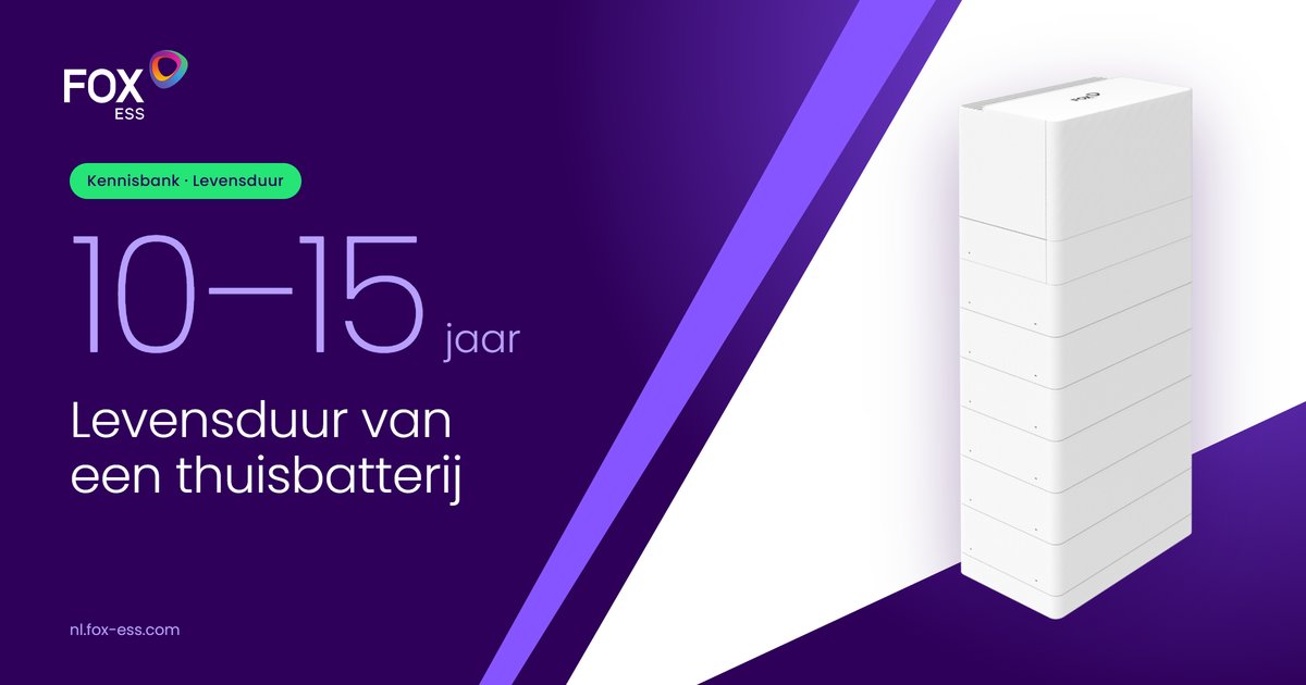 Modulaire thuisbatterij van Fox ESS met een levensduur van 10 tot 15 jaar
