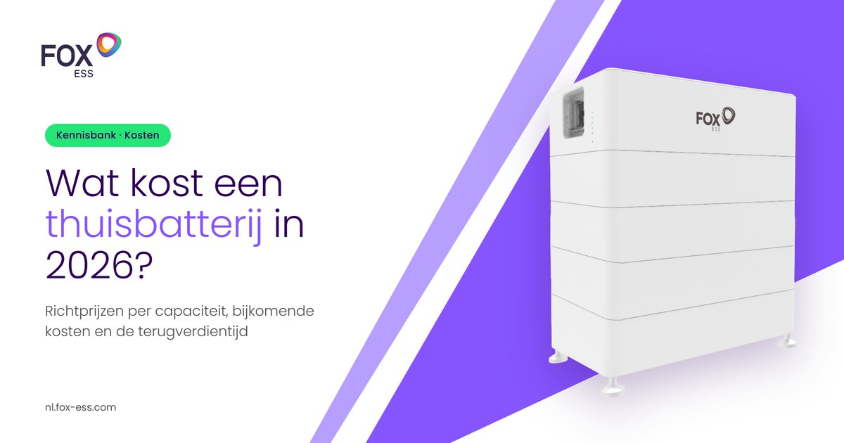 Modulaire thuisbatterij van Fox ESS bij de vraag wat een thuisbatterij kost in 2026